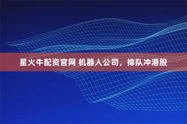 星火牛配资官网 机器人公司，排队冲港股