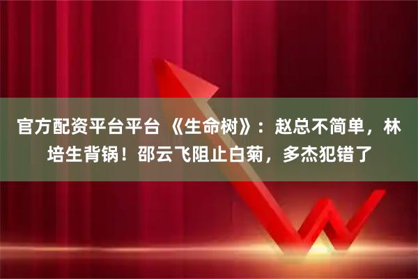 官方配资平台平台 《生命树》：赵总不简单，林培生背锅！邵云飞阻止白菊，多杰犯错了